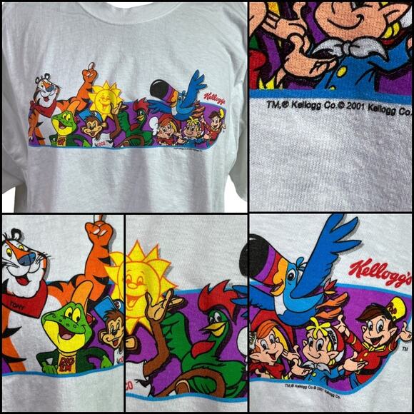 Kellogg's Vintage Breakfast Club Cereal Characters T-Shirt Plus Size Adult 2XL - Picture 3 of 8